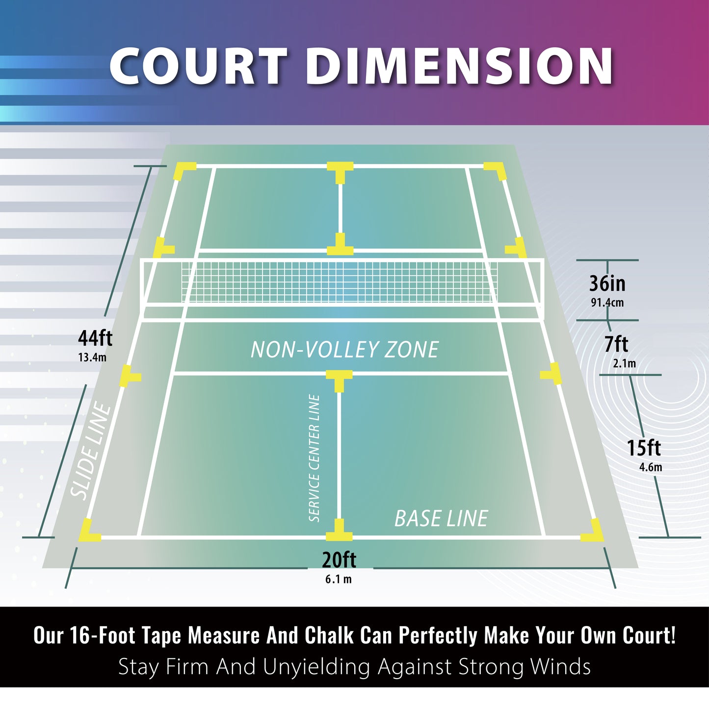 AKAWAV Pickleball Court Markers